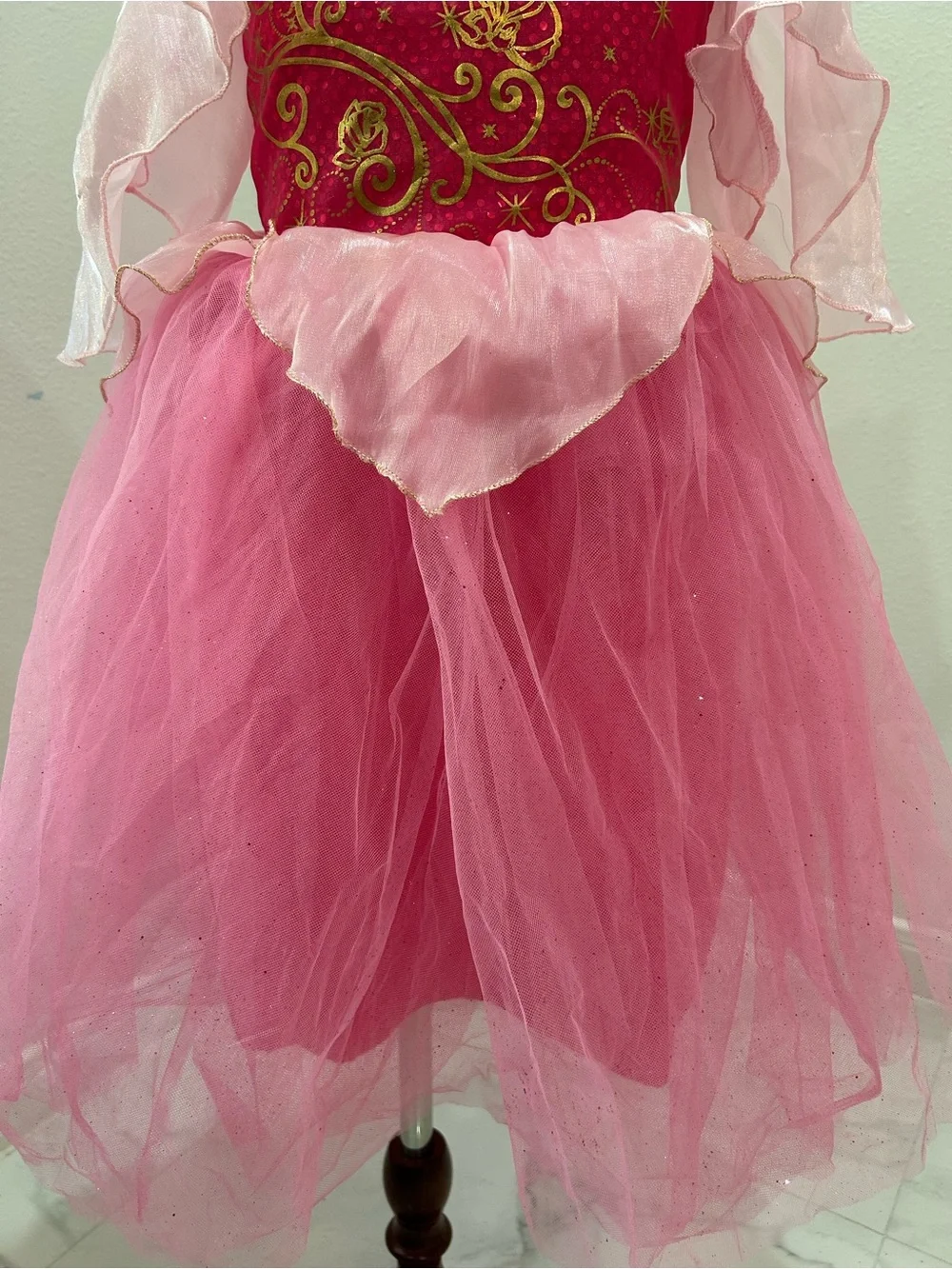 Disney Sleeping Beauty Princess Aurora Tulle Costume Dress, Girls Size 5/6